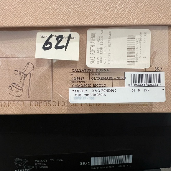 Prada Women's Blue and Black Heels - Picture 4 of 4